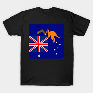 Sporty Australian on Black Background T-Shirt